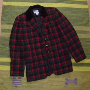 Pendleton Petite virgin wool plaid blazer jacket 8